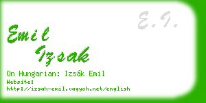 emil izsak business card